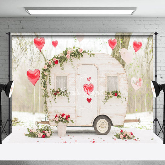 Lofaris Blurry Forest Scene Romantic Motorhome Backdrop