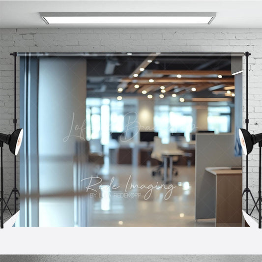 Lofaris Blurry Modern Office Photography Backdrop with Bokeh Lights Professional Corporate or Zoom Background Photo Prop