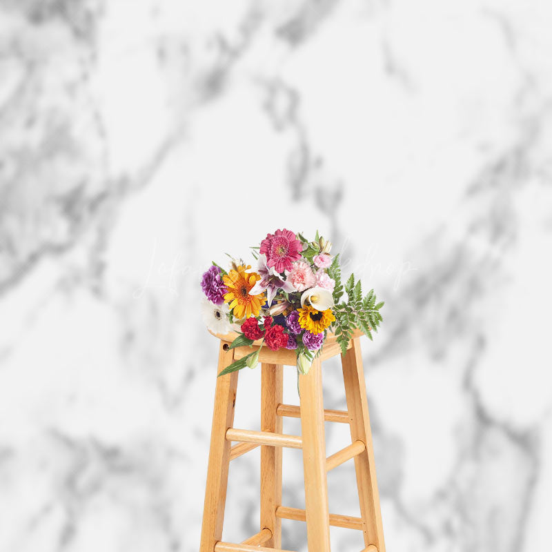 Lofaris Blurry White Grey Marbled Texture Photo Backdrop
