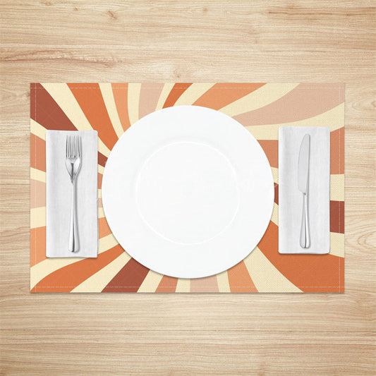 Lofaris Boho Abstract Distorted Sun Rays Set Of 4 Placemats