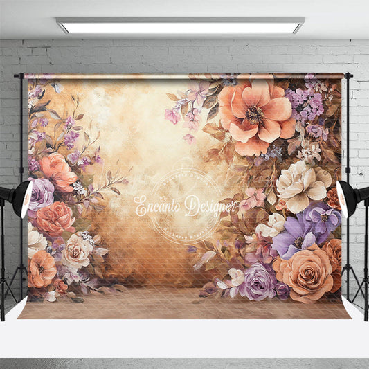 Lofaris Boho Autumn Floral Retro Wall Photography Backdrop