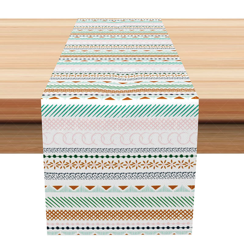 Lofaris Boho Aztec Table Runner with Traditional Tribal Stripes Rustic Southwest Decor for Kitchen and Dining