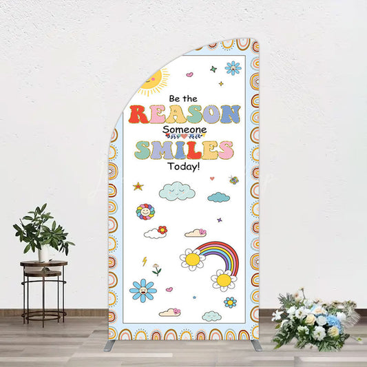 Lofaris Boho Be The Reason Someone Smiles Today Half Moon Arch Backdrop