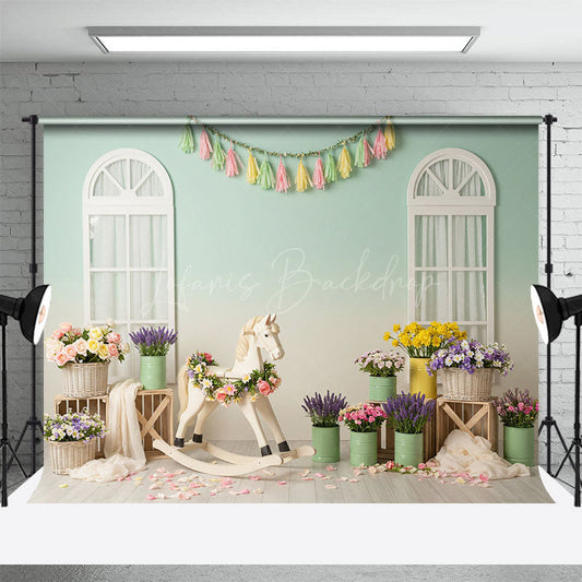 Lofaris Boho Carrousel Floral And Fresh Wedding Backdrop