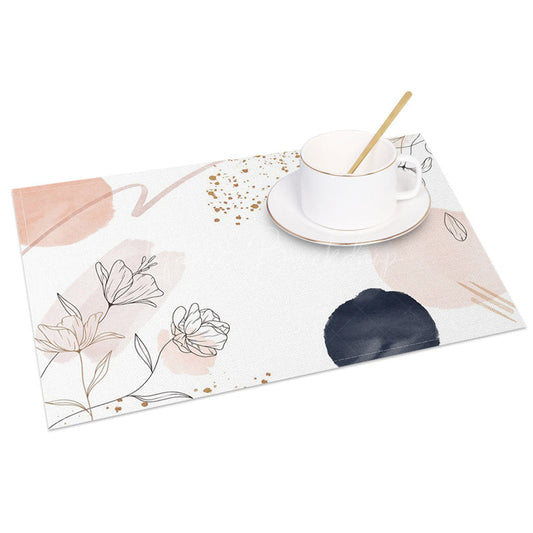 Lofaris Boho Floral Fine Art Sweet Color Set of 4 Placemats