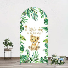 Lofaris Boho Green Leaves Lion Baby Shower Arch Backdrop
