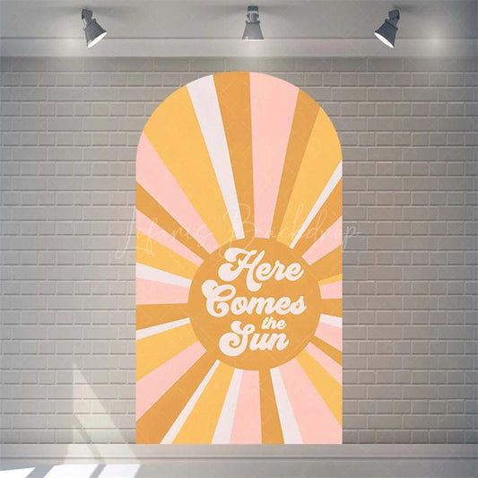 Lofaris Boho Here Comes The Son Baby Shower Arch Backdrop Vibrant Rianbow And Sun Rays Boys Party Photo Prop