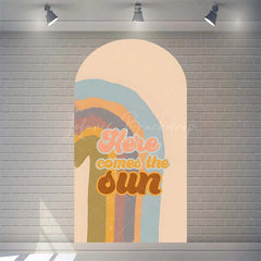 Lofaris Boho Here Comes The Son Baby Shower Arch Backdrop Vibrant Rianbow And Sun Rays Boys Party Photo Prop