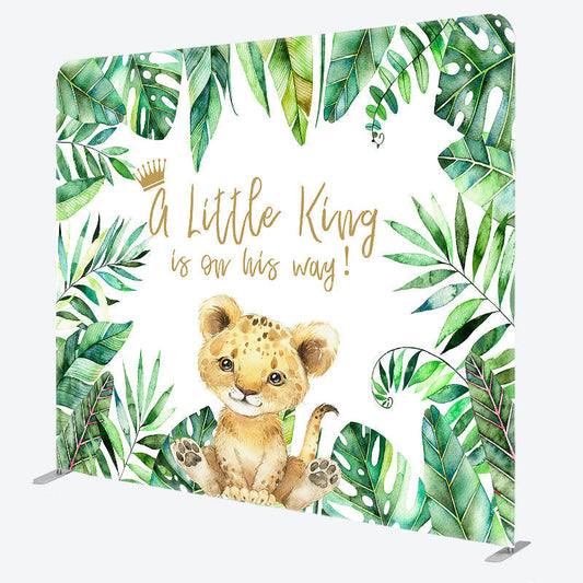 Lofaris Boho Lion Cute Baby Shower Square Tension Backdrop