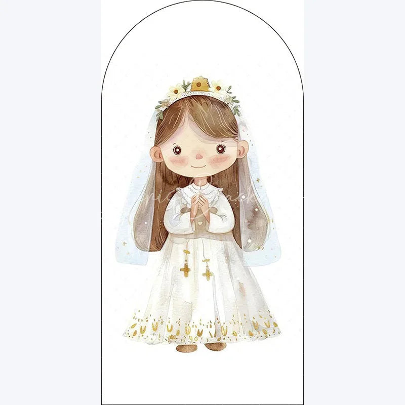 Lofaris Boho Little Princess Arch Backdrop Floral Birthday for Girls Party Whimsical Photo Booth Decor with Flowers