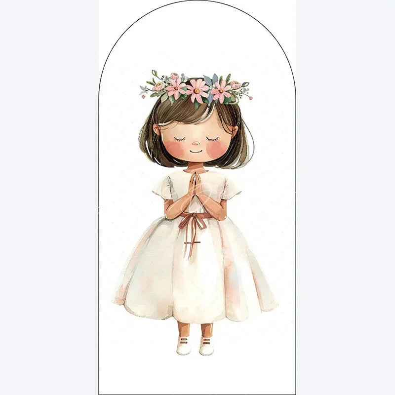 Lofaris Boho Little Princess Arch Backdrop Floral Birthday for Girls Party Whimsical Photo Booth Decor with Flowers