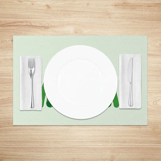 Lofaris Boho Lucky Rainbow Set of 4 Placemats St. Patricks Day Plaid and Mint Green Table Mats