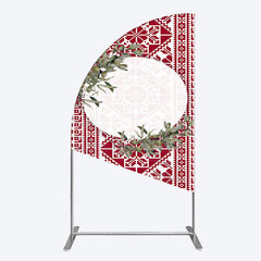Lofaris Boho Slovakia Pattern Sweet Wedding Half Moon Arch Backdrop