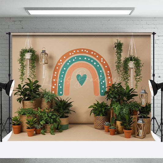 Lofaris Boho Spring Rainbow Plants Fresh Wedding Backdrop