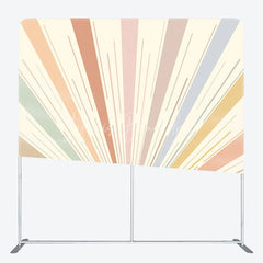 Lofaris Boho Sun Tension Fabric Backdrop Muted Retro Sunburst Decor Abstract Minimalist Theme Background for Birthday