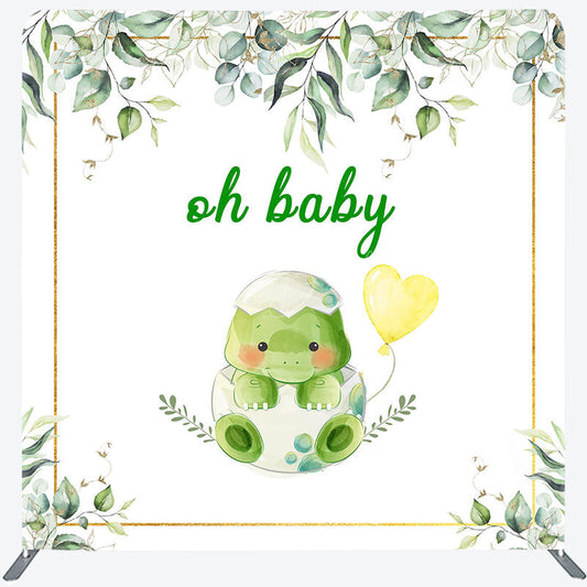 Lofaris Boho Sweet Turtle Baby Shower Square Tension Backdrop