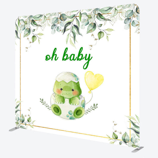 Lofaris Boho Sweet Turtle Baby Shower Square Tension Backdrop