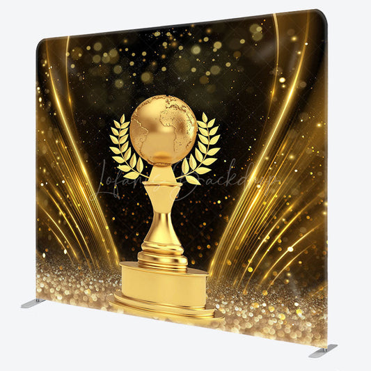Lofaris Bokeh Black Golden Globe Award Pillow Case Backdrop