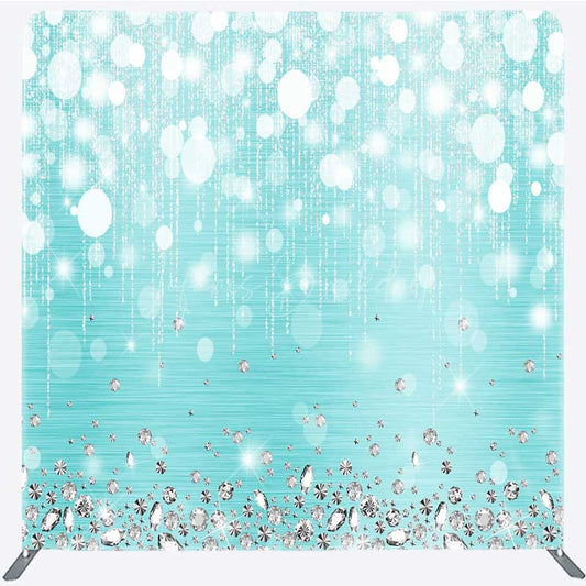 Lofaris Bokeh Blue Glitter Double Sided Pillow Case Cover