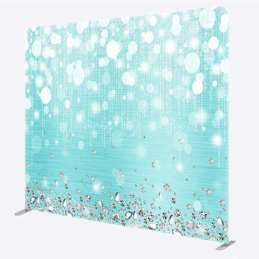 Lofaris Bokeh Blue Glitter Double Sided Pillow Case Cover