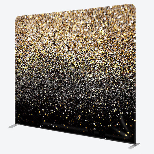 Lofaris Bokeh Glitter Gold Dance Square Tension Backdrop