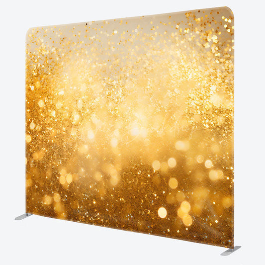 Lofaris Bokeh Gold Glitter Dance Party Pillow Case Backdrop