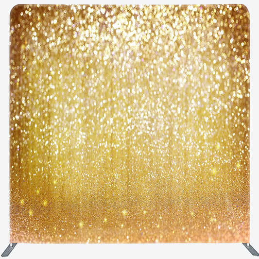 Lofaris Bokeh Gold Glitter Party Square Tension Backdrop