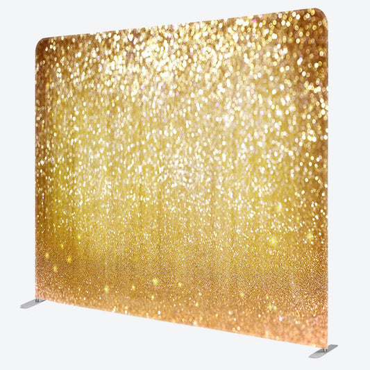 Lofaris Bokeh Gold Glitter Party Square Tension Backdrop
