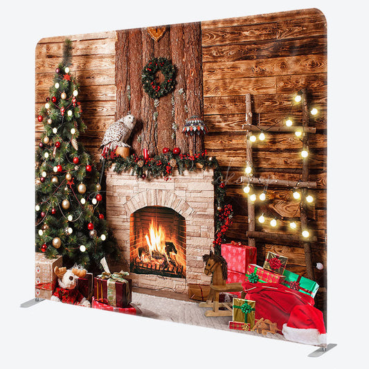 Lofaris Bokeh Light Merry Christmas Tension Fabric Backdrop