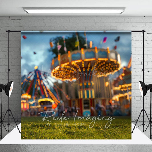 Lofaris Bokeh Lighted Carnival Cake Smash Photo Backdrop
