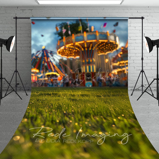 Lofaris Bokeh Lighted Carnival Cake Smash Sweep Backdrop