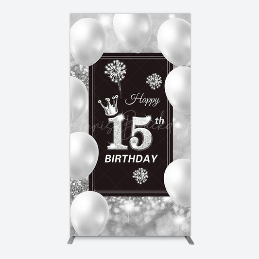 Lofaris Bokeh Sweet 15th Birthday Balloons Rectangle Backdrop