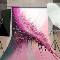 Lofaris Bold Magenta and Black Diagonal Brush Stroke Art Backdrop Textured Paint Drips Photography Background