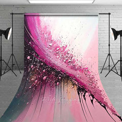 Lofaris Bold Magenta and Black Diagonal Brush Stroke Art Backdrop Textured Paint Drips Photography Background