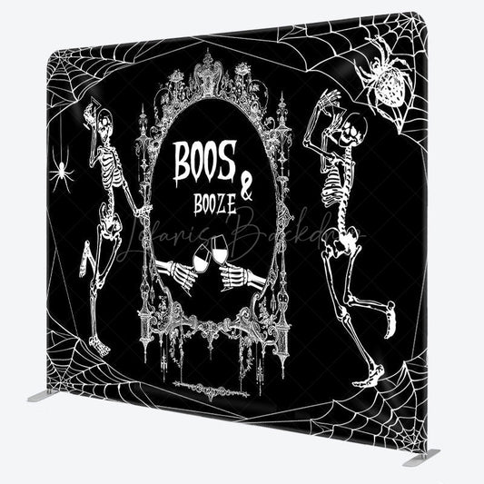 Lofaris Boos And Booze Halloween Square Tension Backdrop
