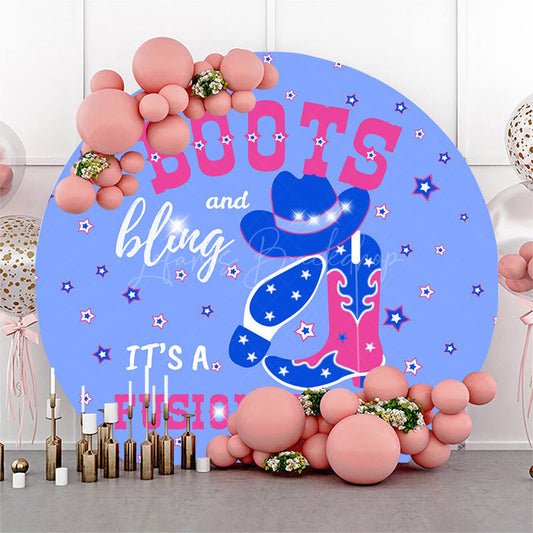 Lofaris Boots And Bling Western Cowboy Star Round Backdrop