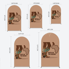 Lofaris Boots On The Ground Arch Backdrop Western Cowboy with African Map Melanin Themed Birthday Party Decor