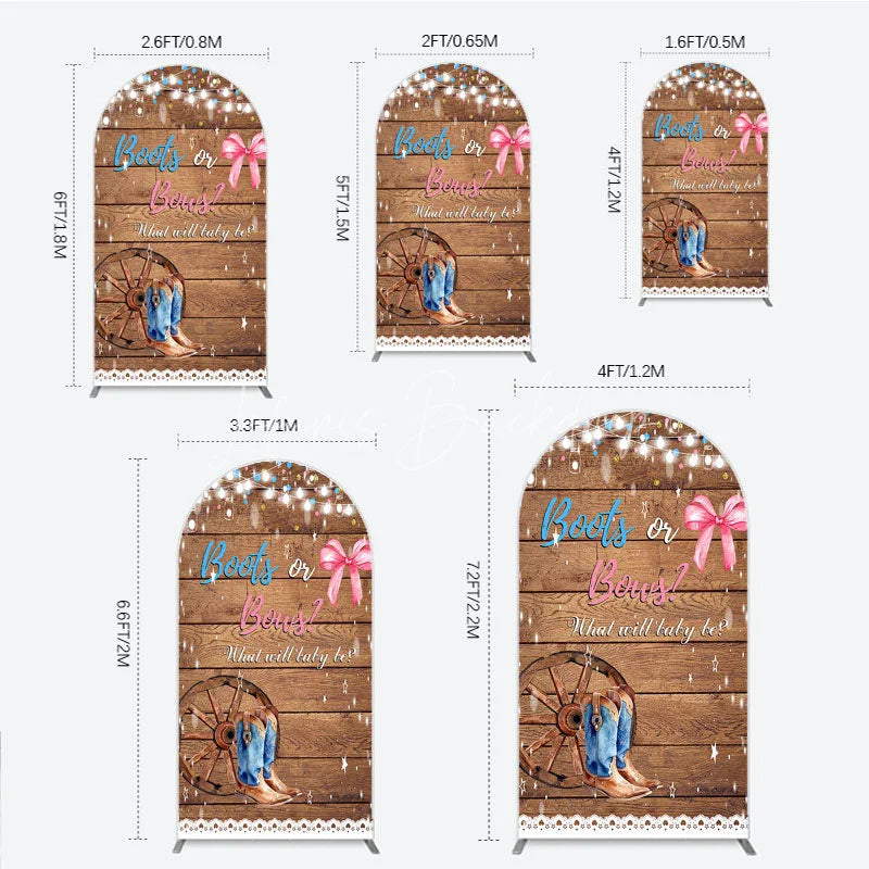 Lofaris Boots or Bows Gender Reveal Arch Backdrop Kit Cowboy Baby Shower Party Decor