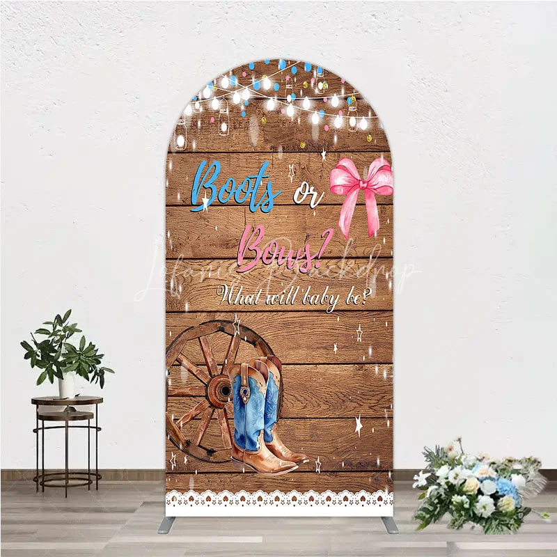 Lofaris Boots or Bows Gender Reveal Arch Backdrop Kit Cowboy Baby Shower Party Decor