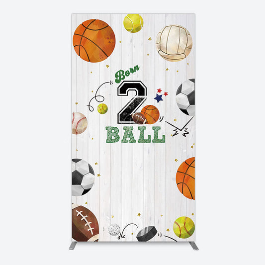 Lofaris Born 2 Ball Boy Birthday Party Rectangle Backdrop