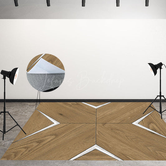 Lofaris Borwn Wooden White Fabric Floor Backdrop For Photo