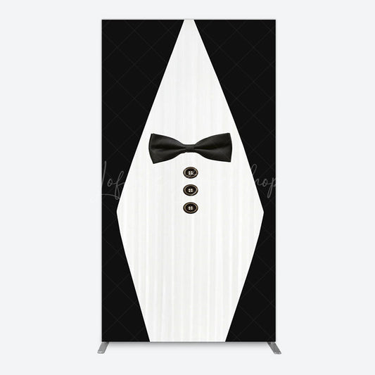 Lofaris Boss Suit Black White Happy Birthday Rectangle Backdrop