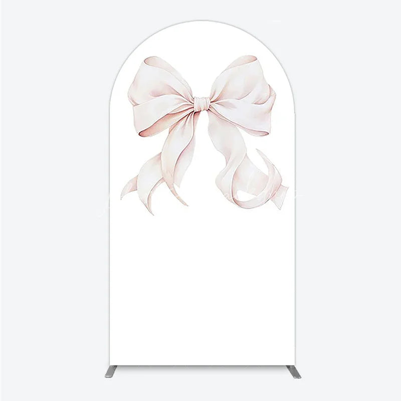 Lofaris Bow Arch Backdrop Cover Elegant Fabric Drape for Party Entrance Decor Decorative Frame Birthday Baby Shower Photo Booth