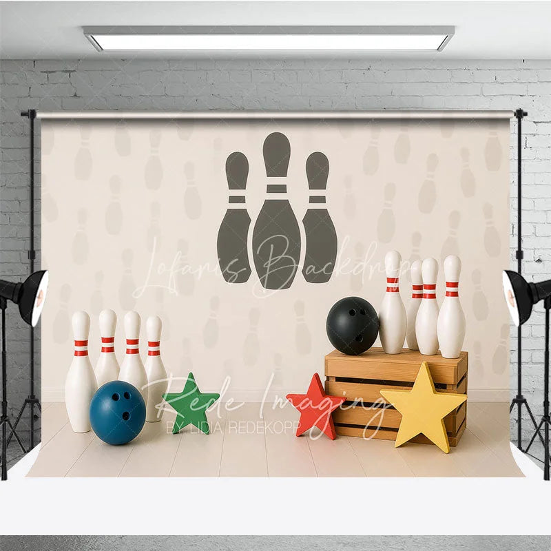 Lofaris Bowling Strike and Pins Photo Backdrop Let is Roll Birthday Photography Background for Boys