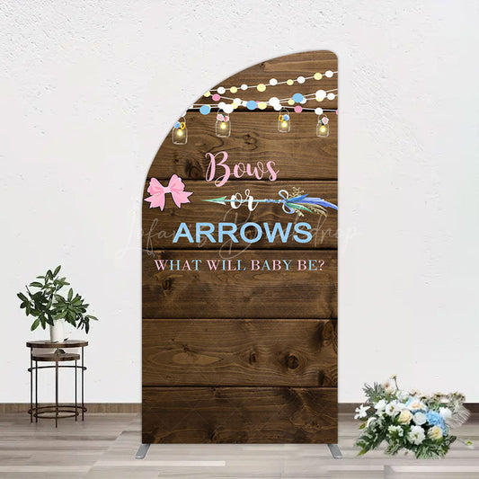 Lofaris Bows Or Arrows Wood Light Baby Shower Half Moon Arch Backdrop