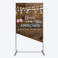 Lofaris Bows Or Arrows Wood Light Baby Shower Rectangle Backdrop