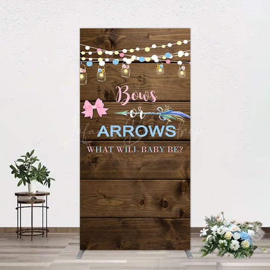 Lofaris Bows Or Arrows Wood Light Baby Shower Rectangle Backdrop