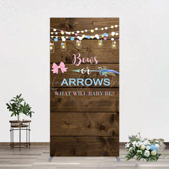 Lofaris Bows Or Arrows Wood Light Baby Shower Rectangle Backdrop