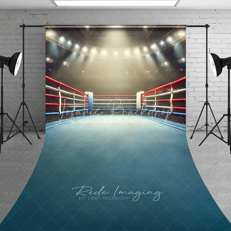 Lofaris Boxing Ring Arena View Sweep Photography Backdrop Fight Night Stadium Canvas Floor Photo Prop