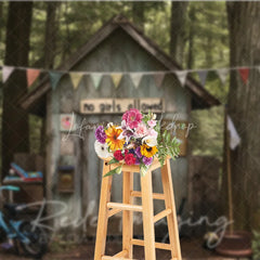 Lofaris Boys Forest Treehouse Fort Photography Backdrop Rustic Wooden Cabin Adventure Studio Background